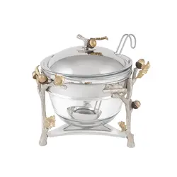 ظرف سوپ خوری بزرگ بلوط - شاخه نقره ای - ظرف نقره ای