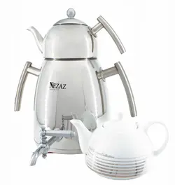 نزاز کتری و قوری طرح هرمی 2 قوری کد4022