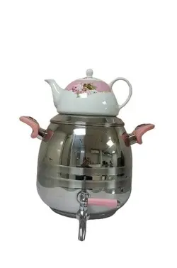 نزاز کتری  و قوری استیل براق صورتی کد4040
