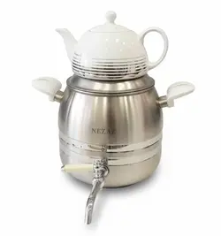 نزاز کتری  و قوری استیل براق صورتی کد4040