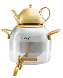 نزاز کتری و قوری استیل طلایی کد 2601