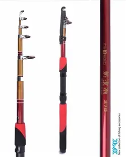 چوب ماهیگیری فایبر گلاس دسته قرمز مشکی 3m3 270