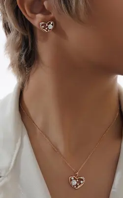 نیم ست زنانه ضدحساسیت برند ژوپینگ طرح قلب نگیندار