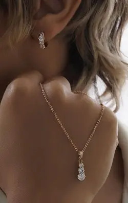 نیم ست زنانه نگین دار برند ژوپینگ