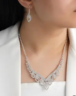 سرویس زنانه جواهر آب کاری نقره