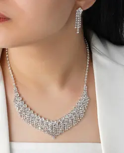 سرویس زنانه جواهر آب کاری نقره