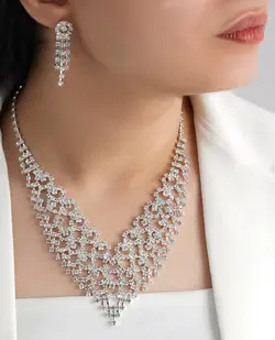 سرویس زنانه جواهر آب کاری نقره