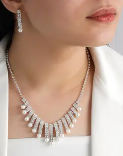 سرویس زنانه جواهر آب کاری نقره