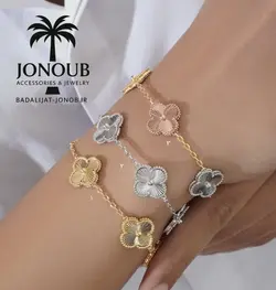 دستبند ونکلیف نقره ای و رزگلد زنانه