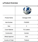توپ مولتن پرسی نمره 5 اورجینال | molten F5a5000 Acentec Soccer Ball White-Blue