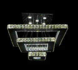 لوسترمدرن کریستالی مربع3حلقه60/40/20