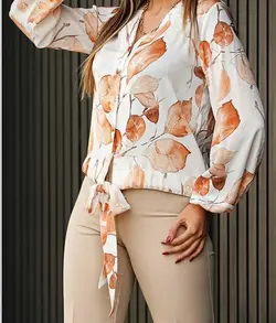 شومیز پشت حلقه کمربند دار-کد2-طرح زارا