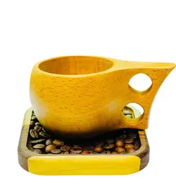 ست لیوان و سینی چوبی چای خوری