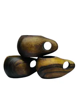 شات قهوه خوری دسته دار چوبی