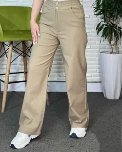 شلوار بگ کتان کش