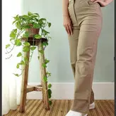 شلوار بگ کتان کش