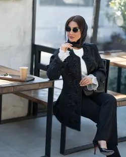 مانتو مجلسی گل برجسته ( سایز بزرگ دارد)