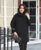 مانتو مجلسی کارشده مخمل شانل