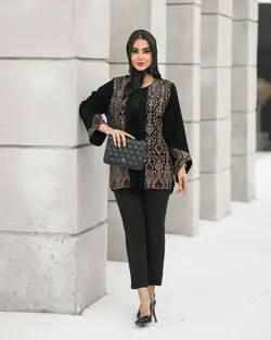 کت مزونی خرجکار مخمل سوزن دوزی