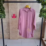 مانتو ابروبادی گلدوزی شده گندم کد ۰۲۱۱۰۶۳