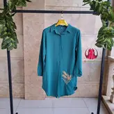 مانتو ابروبادی گلدوزی شده گندم کد ۰۲۱۱۰۶۳