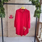 مانتو ابروبادی گلدوزی شده گندم کد ۰۲۱۱۰۶۳