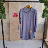 مانتو ابروبادی گلدوزی شده گندم کد ۰۲۱۱۰۶۳