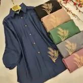 مانتو ابروبادی گلدوزی شده گندم کد ۰۲۱۱۰۶۳