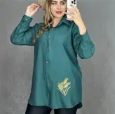 مانتو ابروبادی گلدوزی شده گندم کد ۰۲۱۱۰۶۳