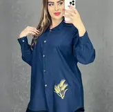 مانتو ابروبادی گلدوزی شده گندم کد ۰۲۱۱۰۶۳