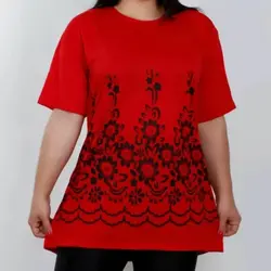 تیشرت زنانه قواره‌دار طرح گل کد ۰۳۰۵۰۳۱
