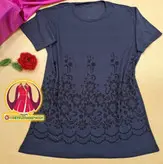 تیشرت زنانه قواره‌دار طرح گل کد ۰۳۰۵۰۳۱