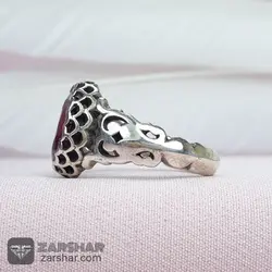انگشتر یاقوت سرخ طرح پولکی