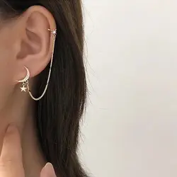 گوشواره آویز تک ماه و ستاره