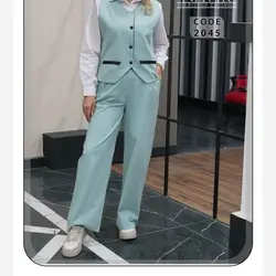 ست 3 تیکه  شلوار + جلیقه + شومیز مزونی ناویک