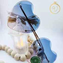 عینک آفتابی زنانه فریم قلبی آبی با عدسی سایه روشن مدل Love - six