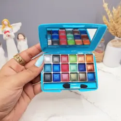 پالت سایه چشم 18 رنگ برند IMAN OF NOBLE کد 6672D (رنگ آبی)