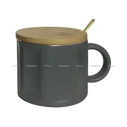 لیوان سرامیک درب دار قاشق دار کد 103505