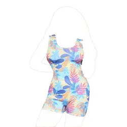 مایو زنانه فانتزی پا دار طرح برگ برند کولسی کد 306