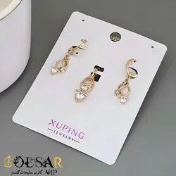 نیم ست گردنبند و گوشواره نگینی ژوپینگ اورجینال