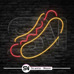 تابلو نئون هات داگ مدل 2 , تابلو نئون فست فود کد 026