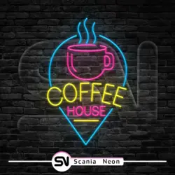 تابلو نئون خانه کافی ( coffee house ) , تابلو نئون کافه کد 032