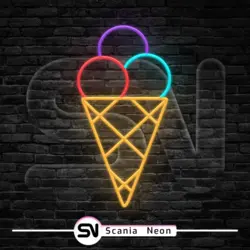 تابلو نئون بستنی توپی مدل 2 , تابلو نئون بستنی و ابمیوه کد 011