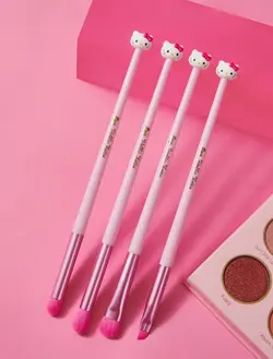 ست ۴ عددی براش آرایشی چشم سه بعدی طرح هلو کیتی