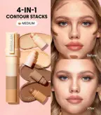 مداد صورت چندکاره ۴ رنگ کانتور، هایلایتر و پودر اسکلپینگ