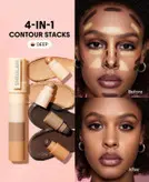 مداد صورت چندکاره ۴ رنگ کانتور، هایلایتر و پودر اسکلپینگ