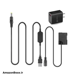 کابل USB Raeisusp EP5A + آداپتور QC3.0 + باتری ساختگی EN-EL14 - فروشگاه آمازون باکس