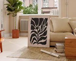 قیمت و خرید تابلو دکوراتیو مینیمال برگ سیاه | هنر مدرن در سادگی - ورسای دکور