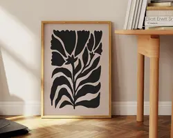 قیمت و خرید تابلو دکوراتیو مینیمال برگ سیاه | هنر مدرن در سادگی - ورسای دکور