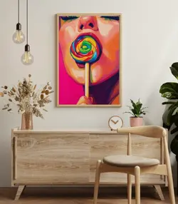 قیمت و خرید تابلو دکوراتیو فانتزی آبنبات رنگی | ترکیب هنر پاپ آرت و رنگ‌های زنده - ورسای دکور